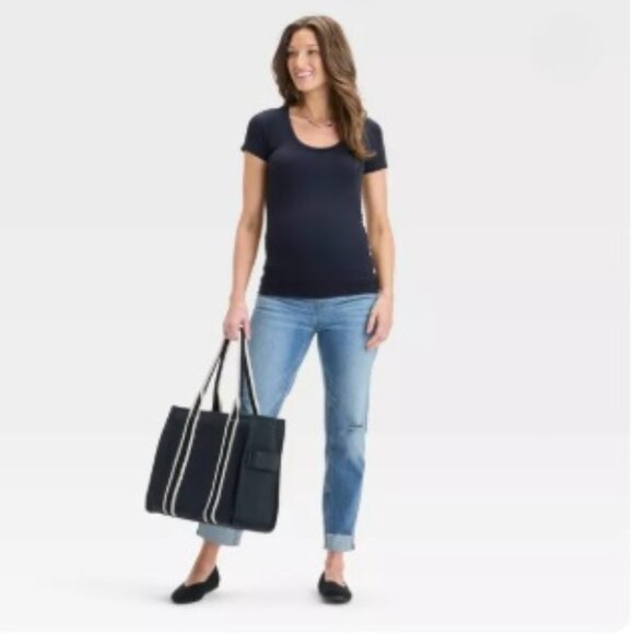 Over Belly High-Rise Straight Maternity Pants - Isabel Maternity by Ingrid & Isa - Picture 5 of 13